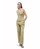 Nocturne Women's Almond-Accented Crop Top