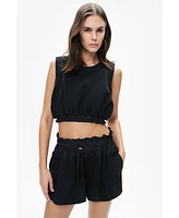 Nocturne Women's Crop Top with Printed Detail
