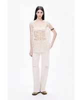 Nocturne Women's Stone Detailed Wide Leg Jeans
