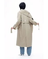 Nocturne Women's Shawl-Designed Trench Coat