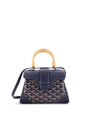 Pre-Owned Goyard Mini Saigon Souple Top Handle Bag Precious Metals Coated Canvas with Leather