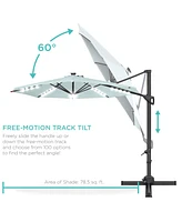 Best Choice Products 10ft 360-Degree Solar Led Lit Cantilever Patio Umbrella, Outdoor Hanging Shade