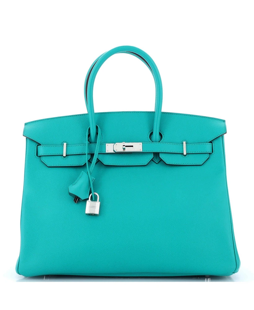 Pre-Owned Hermes Birkin Handbag Epsom with Palladium Hardware