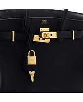 Pre-Owned Hermes Birkin 30 Handbag Black Maurice with Gold Hardware