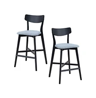 Set of 2 Bar Stools, 28.5 Inch Solid Wood Kitchen Island Chairs for Home, Bar, or Pub-The Pop Home
