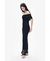 Nocturne Women's Off-The-Shoulder Lace Maxi Dress