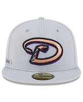 New Era Men's Gray Arizona Diamondbacks 2025 Mlb Clubhouse 59FIFTY Fitted Hat