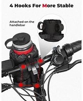 Kemimoto Large Bike Cup Holder 2 Pcs, Bicycle Water Bottle Holder for Bike Handlebar, Bike Drink Holder with Mesh Pockets Phone Bag, Compatible with R