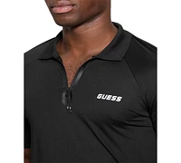 Guess Men's Jaiss Slim-Fit Short Sleeve Quarter-Zip Polo Shirt