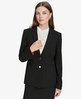 Halston Women's Contrast-Lined Two-Button Blazer