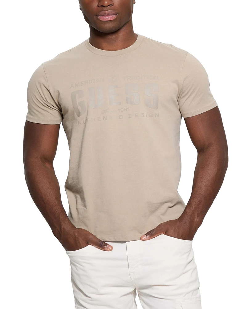 Guess Men's Relaxed Fit Short Sleeve Crewneck Logo T-Shirt