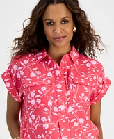 I.n.c. International Concepts Petite Cap-Sleeve Top, Exclusively at Macy's