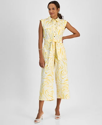 I.n.c. International Concepts Petite Printed Utility Jumpsuit, Exclusively at Macy's
