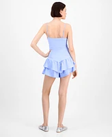 Planet Gold Juniors' Drop-Waist Ruffle Romper