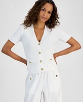 I.n.c. International Concepts Petite Short-Sleeve Knit Cardigan, Exclusively at Macy's