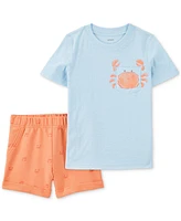 Carter's Toddler Boys Crab Top & Shorts, 2 Piece Set