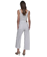 Karl Lagerfeld Paris Women's Scalloped-Edge Cropped Jeans