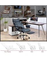 Dyhome Gaming Chair, Racing Office Ergonomic High-Back Pu Leather Reclining Computer Desk Executive Swivel Rolling Chair f