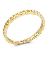 Devata Cuban Link Ring in 14K Gold, Size 6, approx. 1.2 grams.