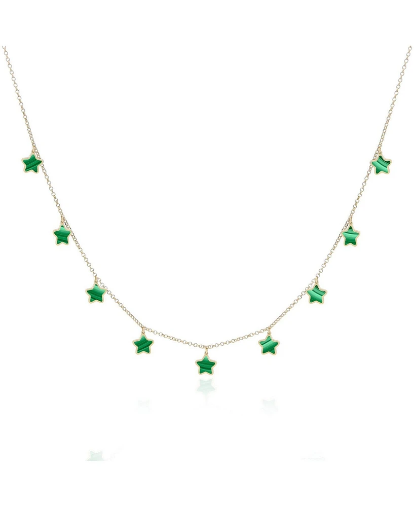 The Lovery Malachite Star Dangle Necklace 14K Gold