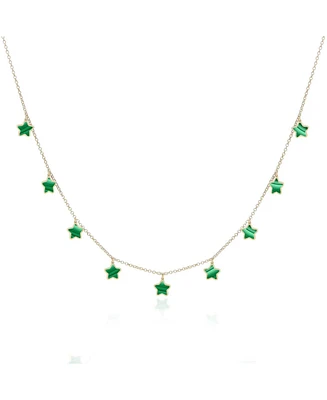 The Lovery Malachite Star Dangle Necklace 14K Gold