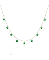 The Lovery Malachite Star Dangle Necklace 14K Gold