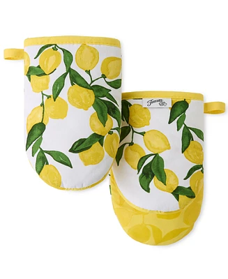 Fiesta Lemon Vine Mini Cotton Oven Mitt Set, 5.5" x 8"