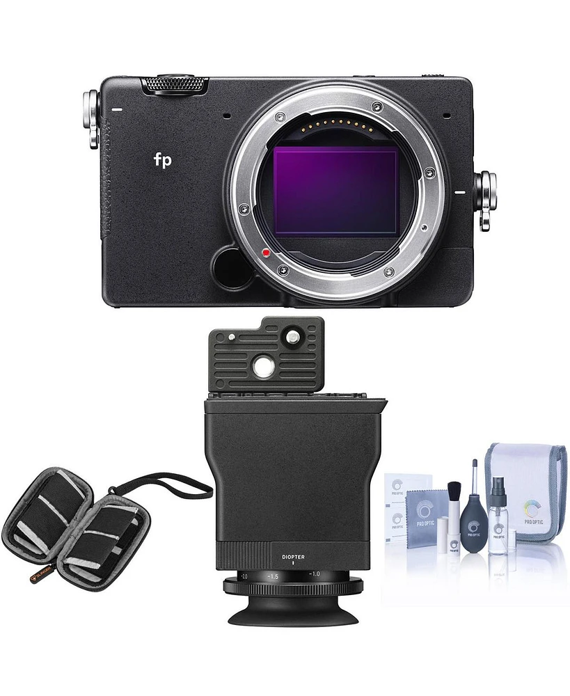 Sigma fp Mirrorless Camera, Bundle with Sigma Lvf-11 Lcd Viewfinder & Memory Card Case