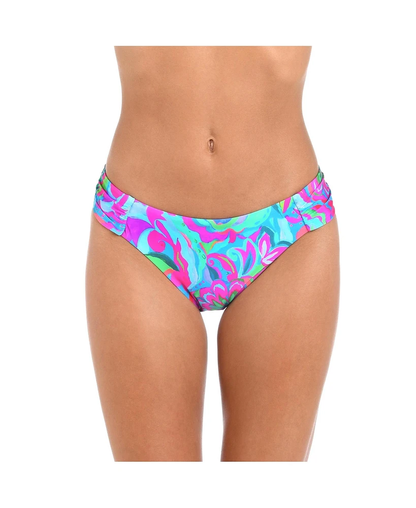 Sunshine 79 Women's Bottoms Swim Swirltopia Shirred Side Hipster