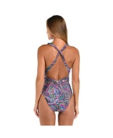 Sunshine 79 Women's One Piece Swimsuit Disco Dream V Plunge