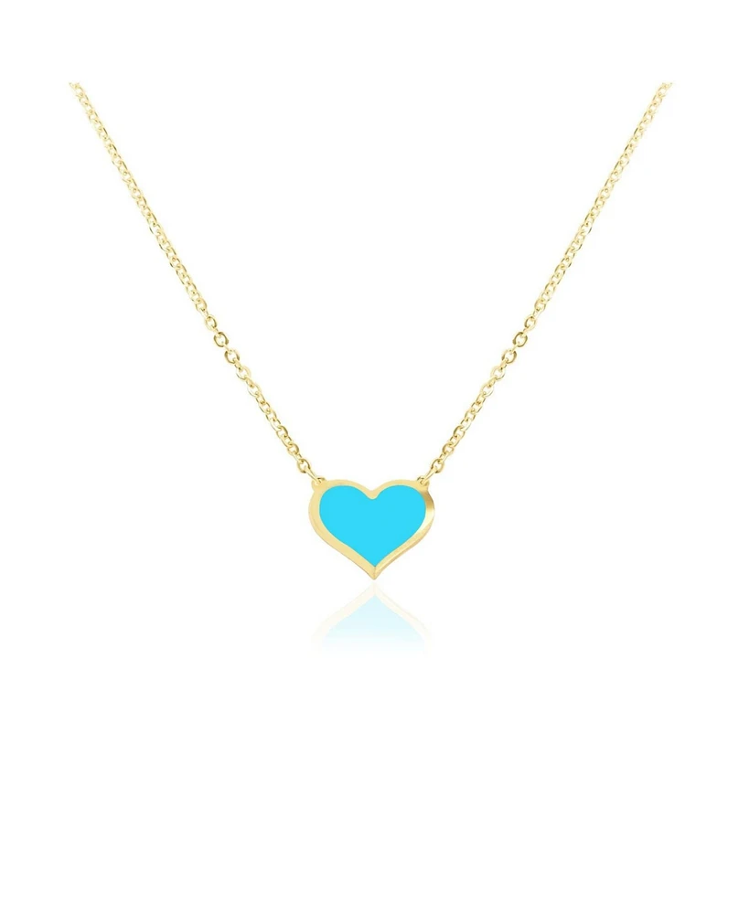 The Lovery Turquoise Single Heart Necklace 14K Gold