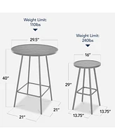 Best Choice Products 3-Piece Steel Patio Bar Height Round Bistro Set w/ Backless Stools