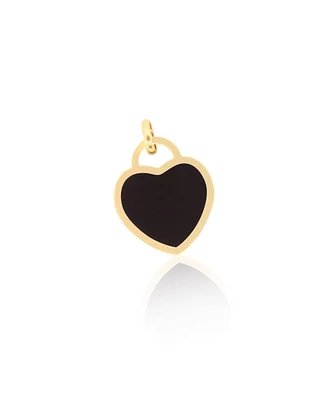 Onyx Heart Padlock Charm