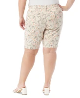 Gloria Vanderbilt Plus Amanda Floral-Print Bermuda Shorts