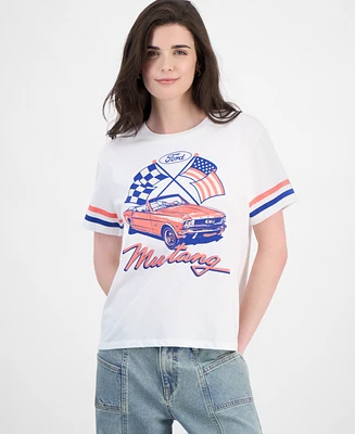 Love Tribe Juniors' Mustang Graphic-Print Crewneck Tee