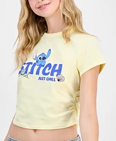 Disney Juniors' Stitch Beachy Short-Sleeve Side-Cinch Tee