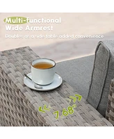 Xizzi Patio Furniture Set,12 Pieces Outdoor Sectional Sofa Couch Set,Patio Conversation Set with Modular Wicker Deep Seat Chairs,Comfy Cushions,Side T