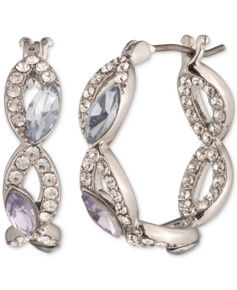 Givenchy Small Mixed Crystal Openwork Hoop Earrings, 0.68"