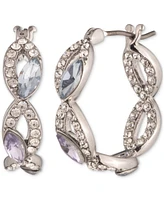 Givenchy Small Mixed Crystal Openwork Hoop Earrings, 0.68"