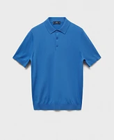 Mango Men's Cotton Fine Knit Polo Shirt