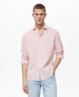 Mango Men's Slim-Fit Striped Linen Shirt