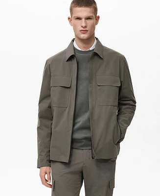 Mango Men's Pocketed Water-Repellent Jacket