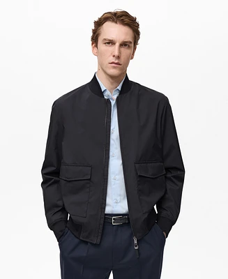 Mango Men's Water-Repellent Bomber Jacket