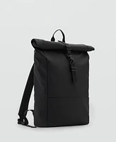 Mango Men's Flap Closure Rubberized Backpack