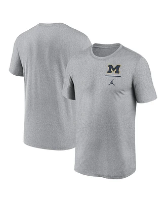 Jordan Men's Heather Gray Michigan Wolverines Primary Logo Legend Performance T-Shirt