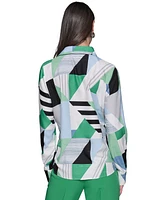 Karl Lagerfeld Paris Women's Geometric-Print Blouse