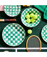 Mackenzie-Childs Emerald Check Dinner Plate