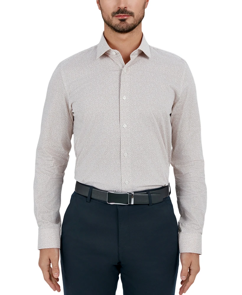 Tallia Men's Slim Flit Micro Floral Print Button-Front Dress Shirt