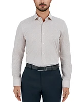 Tallia Men's Slim Flit Micro Floral Print Button-Front Dress Shirt