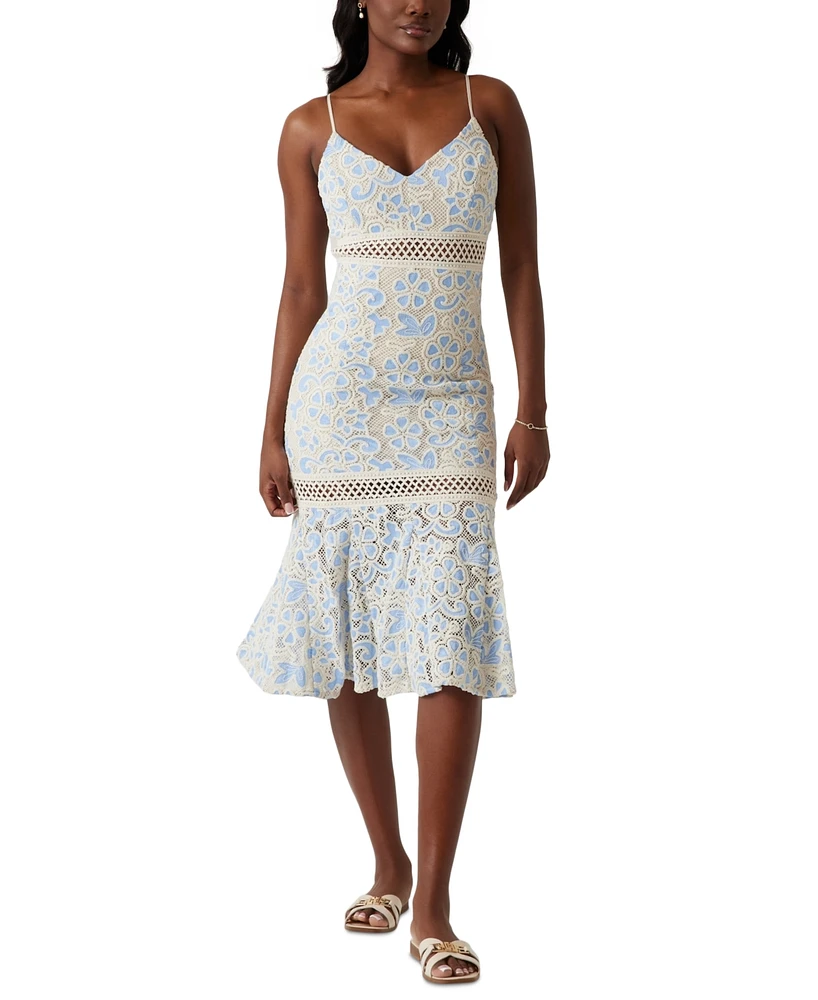 Guess Women's Clarise Lace Sleeveless Midi Dress